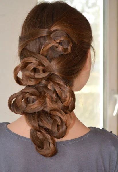 Hairstyle with long hair — Stock Photo, Image