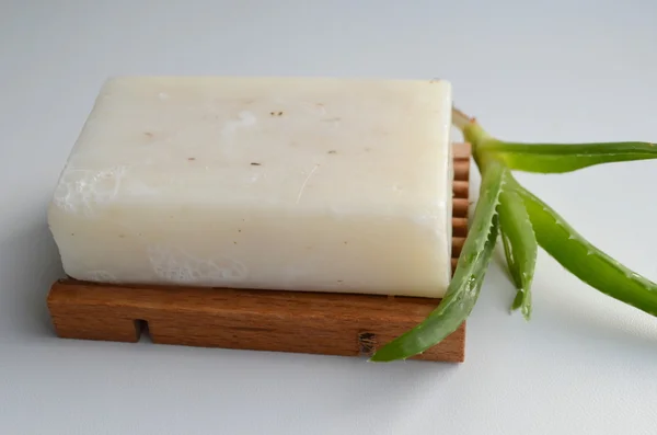 Soap with aloe vera — Stock Photo, Image