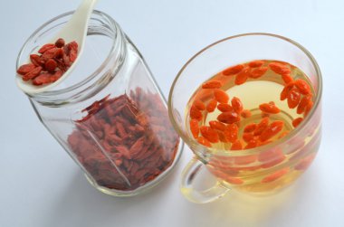 Tea with goji berries clipart