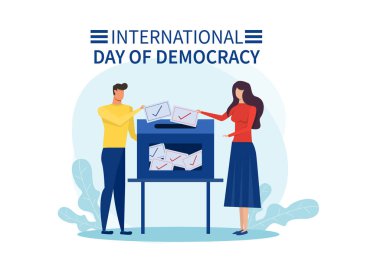 İnsanlar uluslararası demokrasi gününde oy veriyorlar