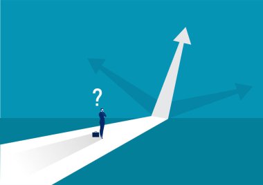 Bir kavşağın önünde duran işadamı yol ayrımında üç farklı şekilde ikiye bölündü..