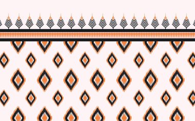 Geleneksel kırmızı ve sarı renklerde kusursuz bir kabile sanatı. Arkaplan, halı, duvar kağıdı, giysi, Batik, kumaş, Vektör illüstrasyonu için tasarım. Nakış biçimi.