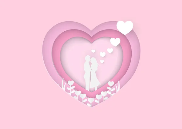 Láska Koncept Valentines Den Růžové Pozadí Tapeta Šťastný Valentýn Karta — Stockový vektor