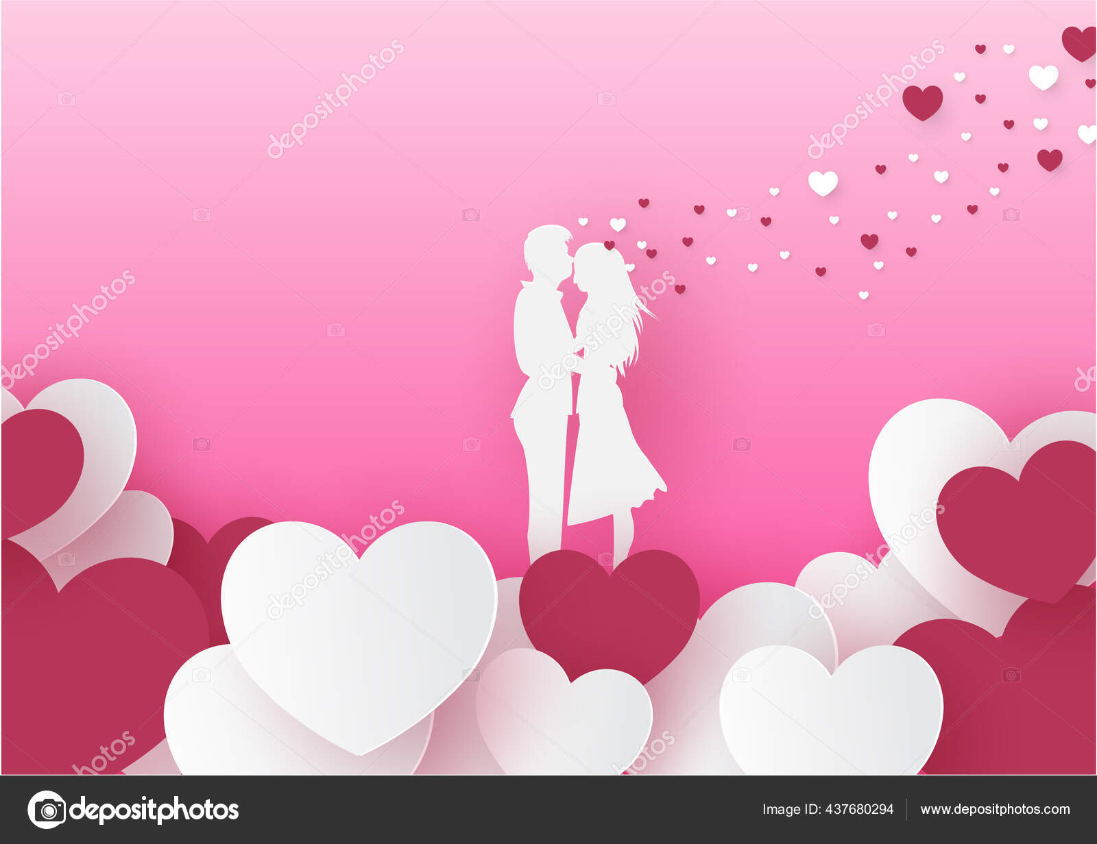 Conceito Amor Dia Dos Namorados Fundo Rosa Papel Parede Feliz Vetor de  stock de ©enjoys 437680294, image size:1600x1232