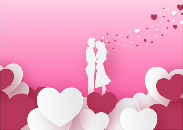 Concepto Amor Fondo Rosa San Valentín Fondo Pantalla Tarjeta Feliz — Vector de stock