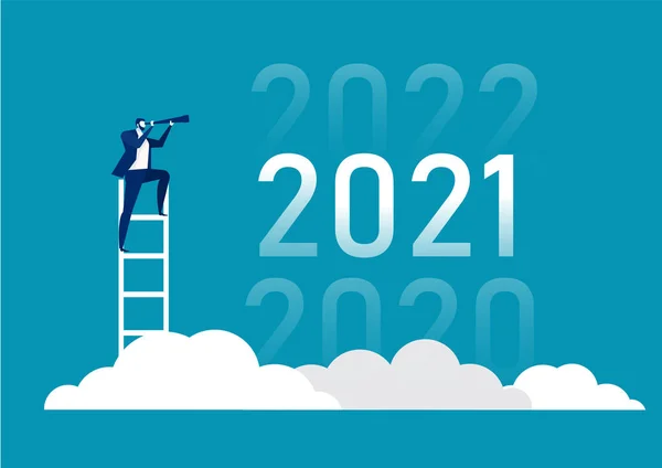 Visi Bisnis Dengan Teropong Untuk Peluang Spyglass Pada 2021 2022 - Stok Vektor
