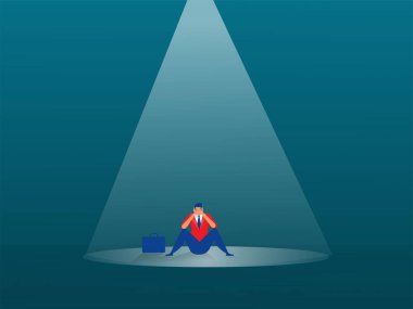 Spotlight Efekti 'nin psikolojik bir fenomen olan konsept vektör çizimcisidir.