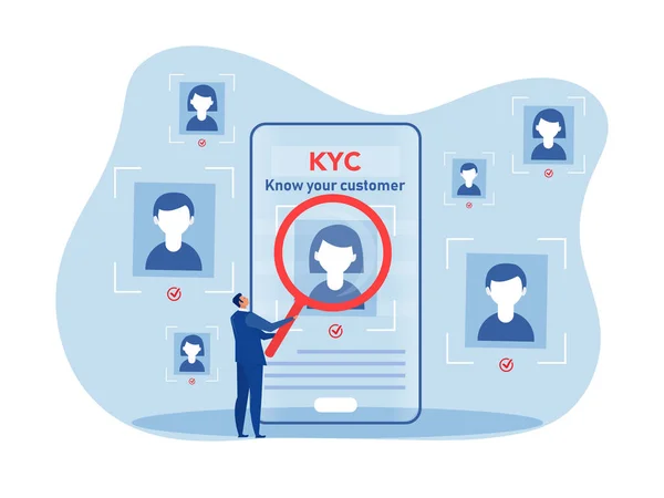 Kyc Oder Kennen Sie Ihren Kunden Mit Geschäft Das Die — Stockvektor