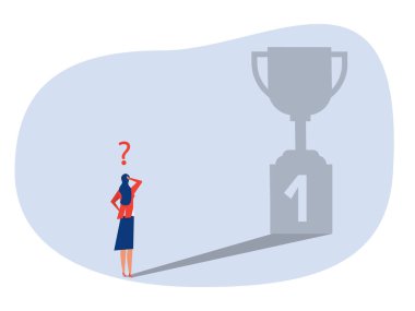 İş kadınları gölgelerin önünde dikilirken kendini başarılı olarak ödüllendiriyor. İş çizgi film vektörü kavramı