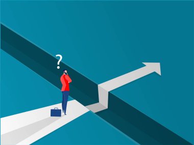 İş adamı başarı vektörüne doğru ilerliyor