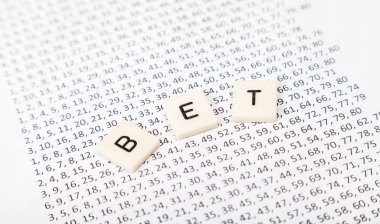Lottery numbers with bet letter message clipart