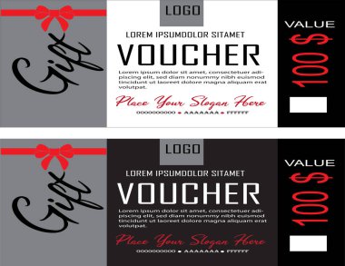 Hediye çeki şablonu, Vektör illüstrasyonu