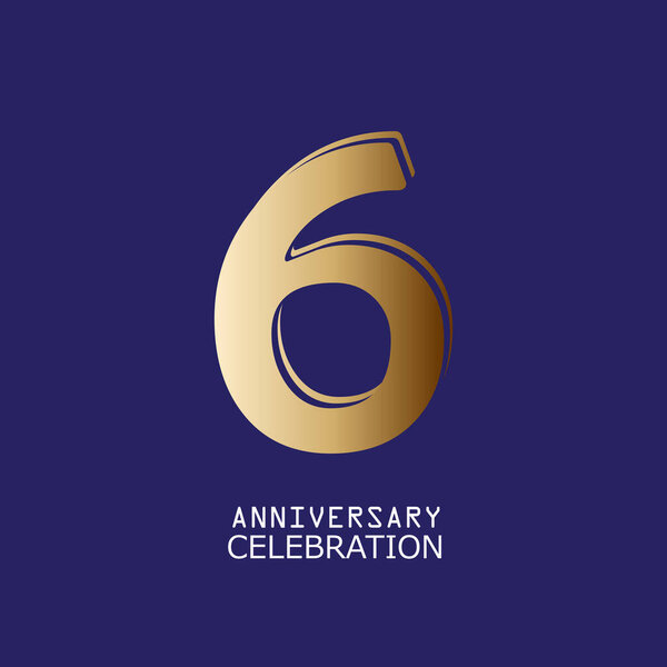 6 Years Anniversary Celebration Vector Template Design Illustration