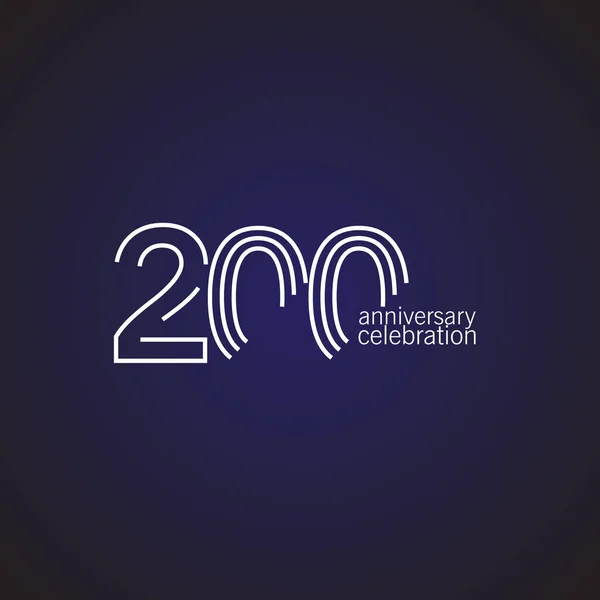 200 Anos Aniversário Celebração Vetor Modelo Design Ilustração —  Vetores de Stock