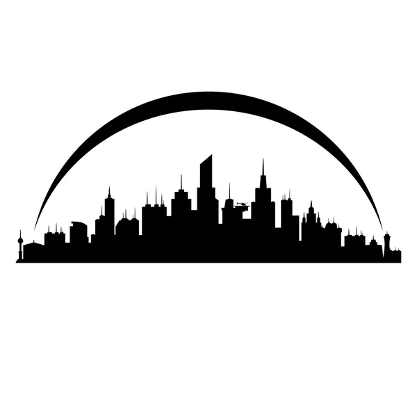 Stadtsilhouette auf weißem Grund — Stockvektor