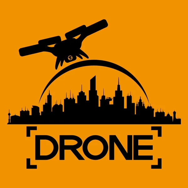 Drone, létání nad městem — Stockový vektor
