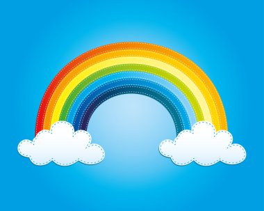gökkuşağı ve bulutlar