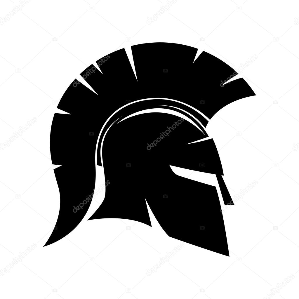Vector sign of spartan helmet on a white background.
