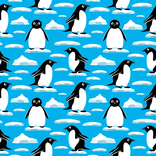 Penguins on ice floes. — Stock Vector