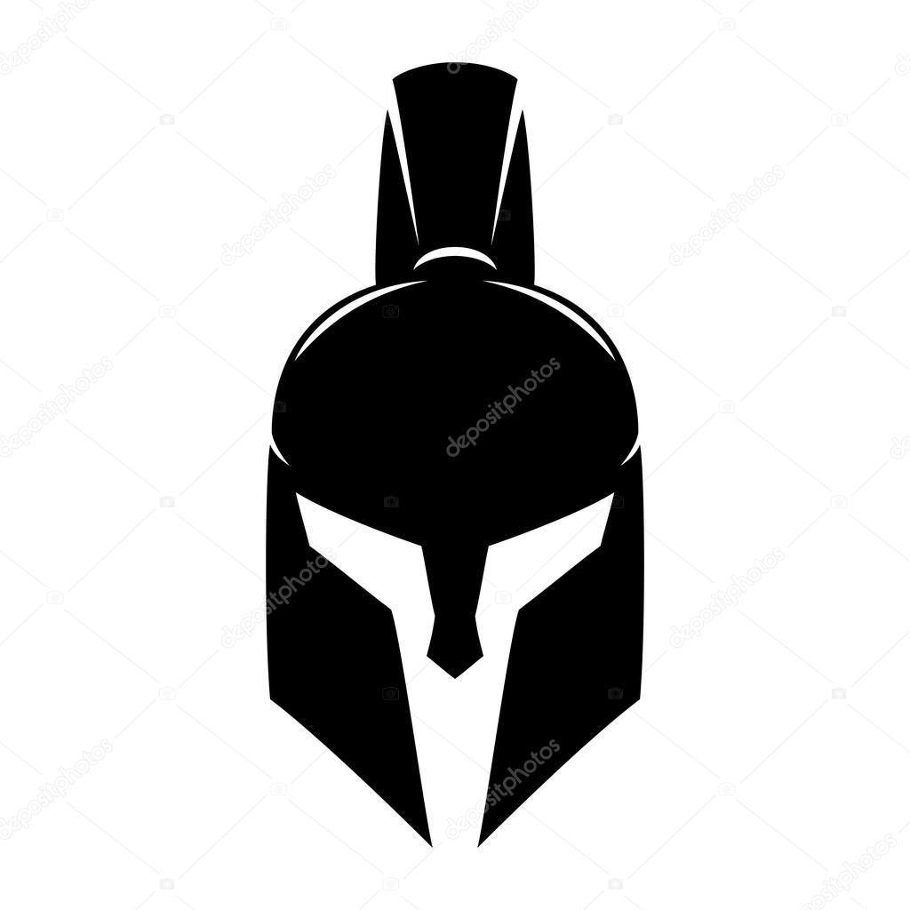 Vector sign of spartan helmet on a white background.
