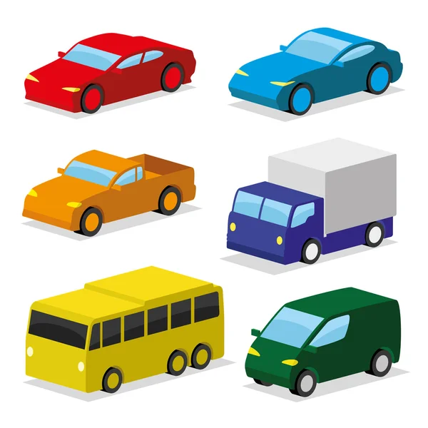 Icone di trasporto su sfondo bianco . — Vettoriale Stock