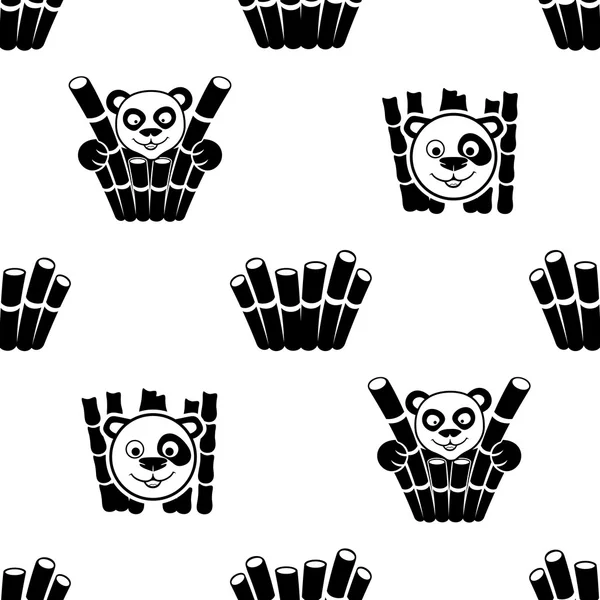 Panda en bamboe. — Stockvector