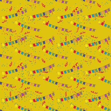 Bayraklar ve tinsel.