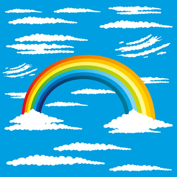 彩虹和白云. — 图库矢量图片