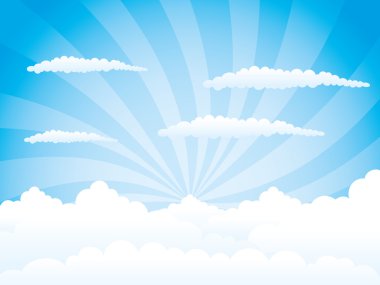 Mavi gökyüzündeki bulutlar.