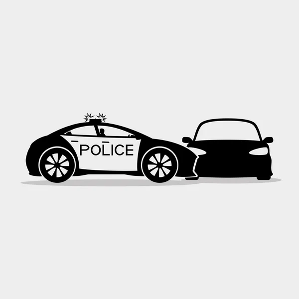 警察は、車を拘束. — ストックベクタ