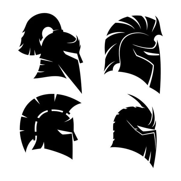 Knight's and Spartan helmets. — Stock Vector