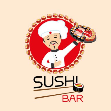 Neşeli Şef ve suşi rulo.