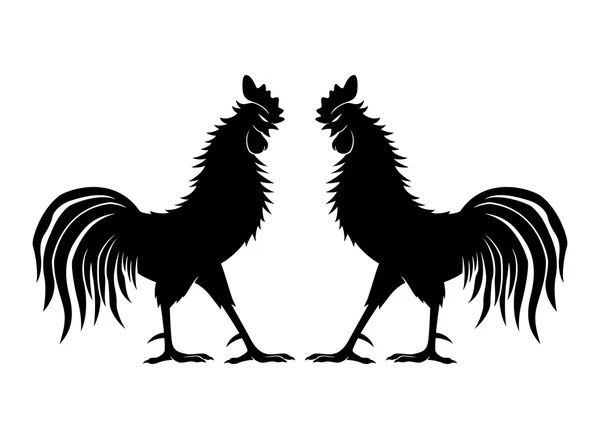 战斗的公鸡标志. — 图库矢量图片