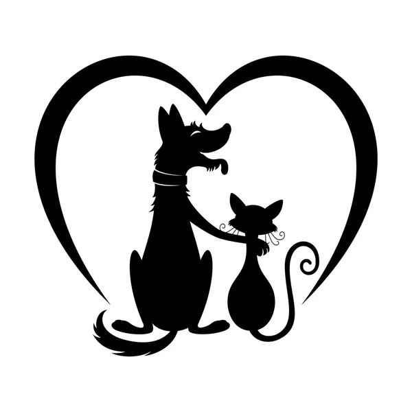 Hond en kat. — Stockvector