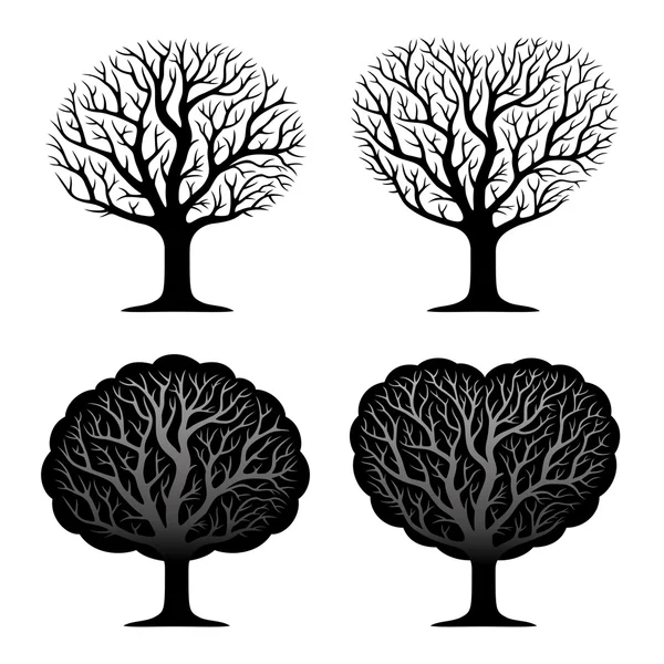 Set of four trees. — Stock Vector