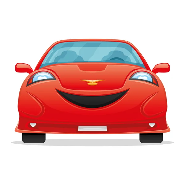 Červené auto s úsměvem. — Stockový vektor