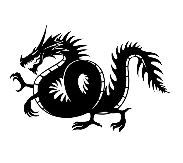 Dragon on a white background. — Stock Vector