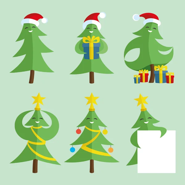 Иконы рождественских елок . — стоковый вектор