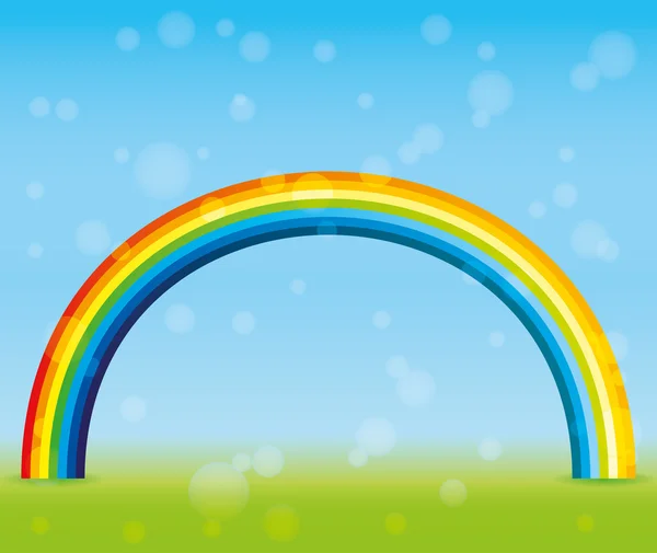 Mooie regenboog in de lucht. — Stockvector