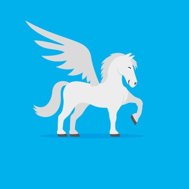 Sevimli beyaz pegasus.