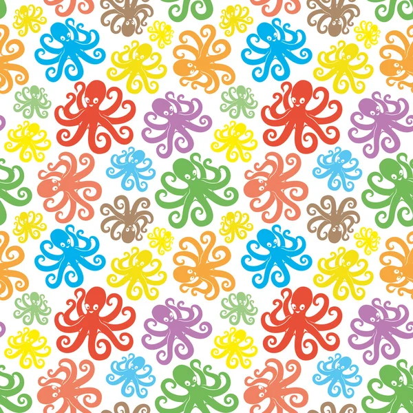 Pulpo lindo colorido . — Vector de stock