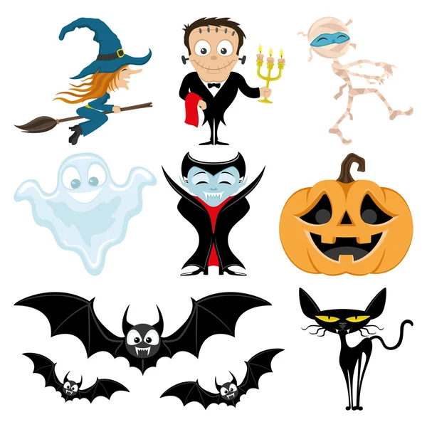 Halloween set on a white background. — Stock Vector