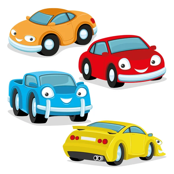 Lindos coches coloridos . — Vector de stock