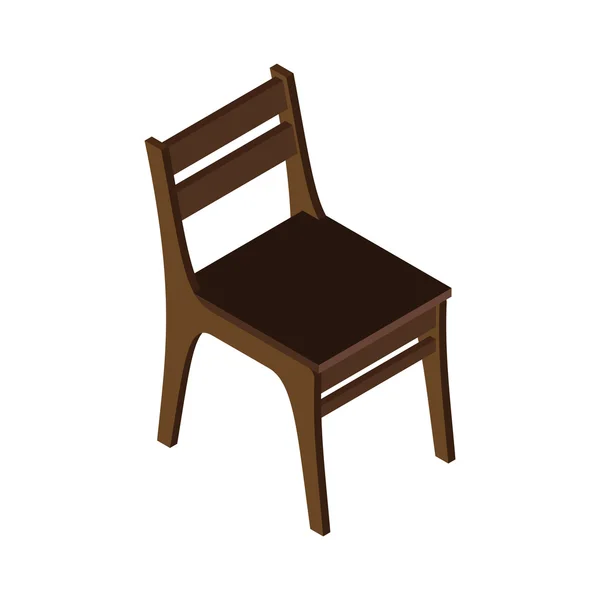 Isometric wooden chair. — Stock Vector