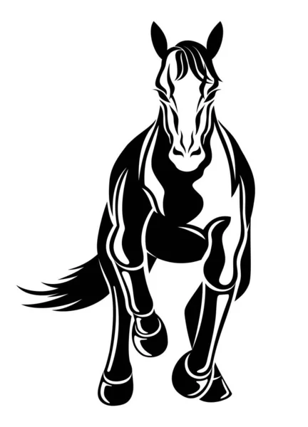Illustrazione Con Icona Del Cavallo Galoppante Isolata Sfondo Bianco — Vettoriale Stock