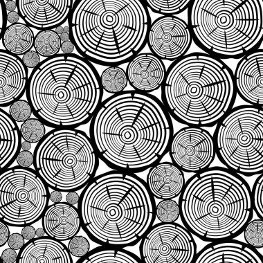 Beyaz arkaplanda ahşap elementlerle kusursuz desen.