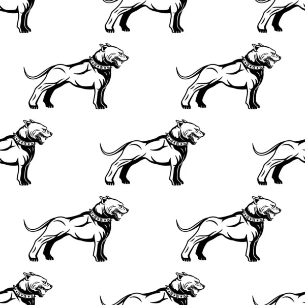 Бесшовный Рисунок Собаками Белом Фоне — стоковый вектор