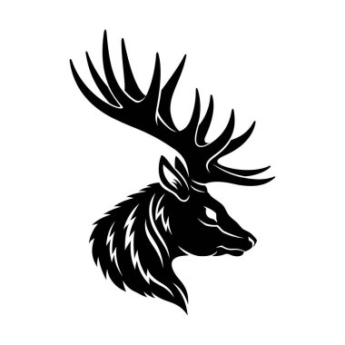 Beyaz arkaplanda izole edilmiş geyik simgesi.