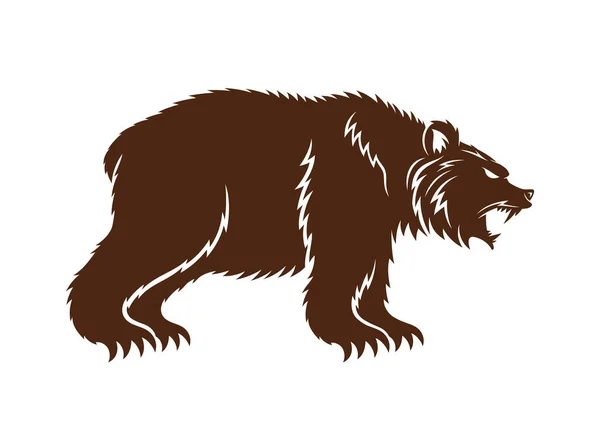 白い背景に動物のクマのアイコンが描かれたイラスト — ストックベクタ