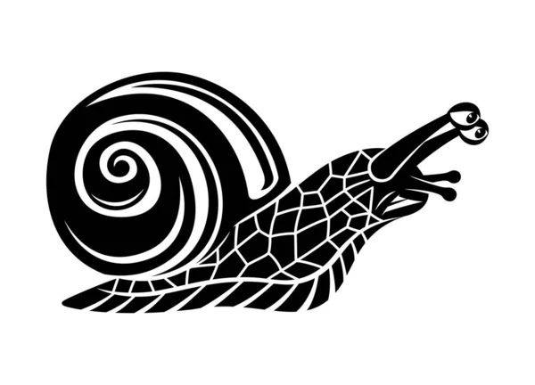 Illustration Black Snail Icon White Background — Stock Vector